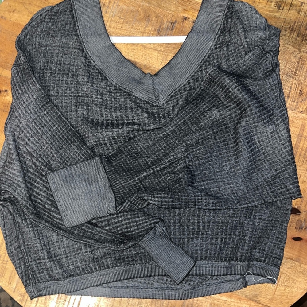 Free People waffle long sleeve top